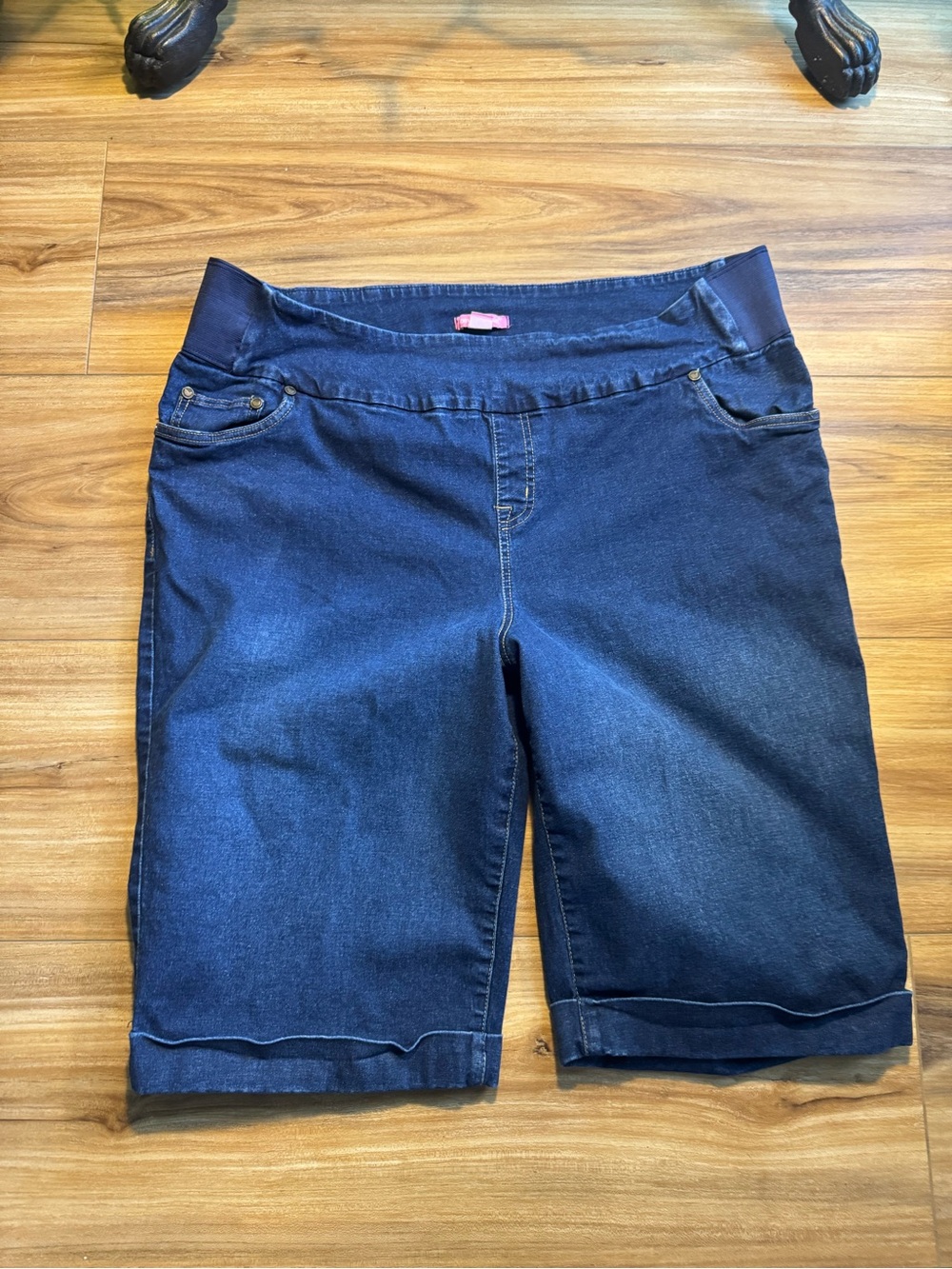 Woman Within Indigo Pull-On Denim Bermuda Shorts